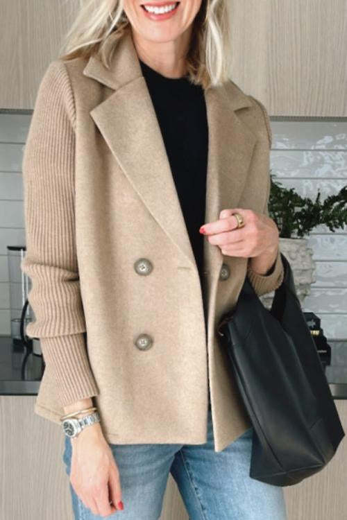 Chic Patchwork Sleeve Coat